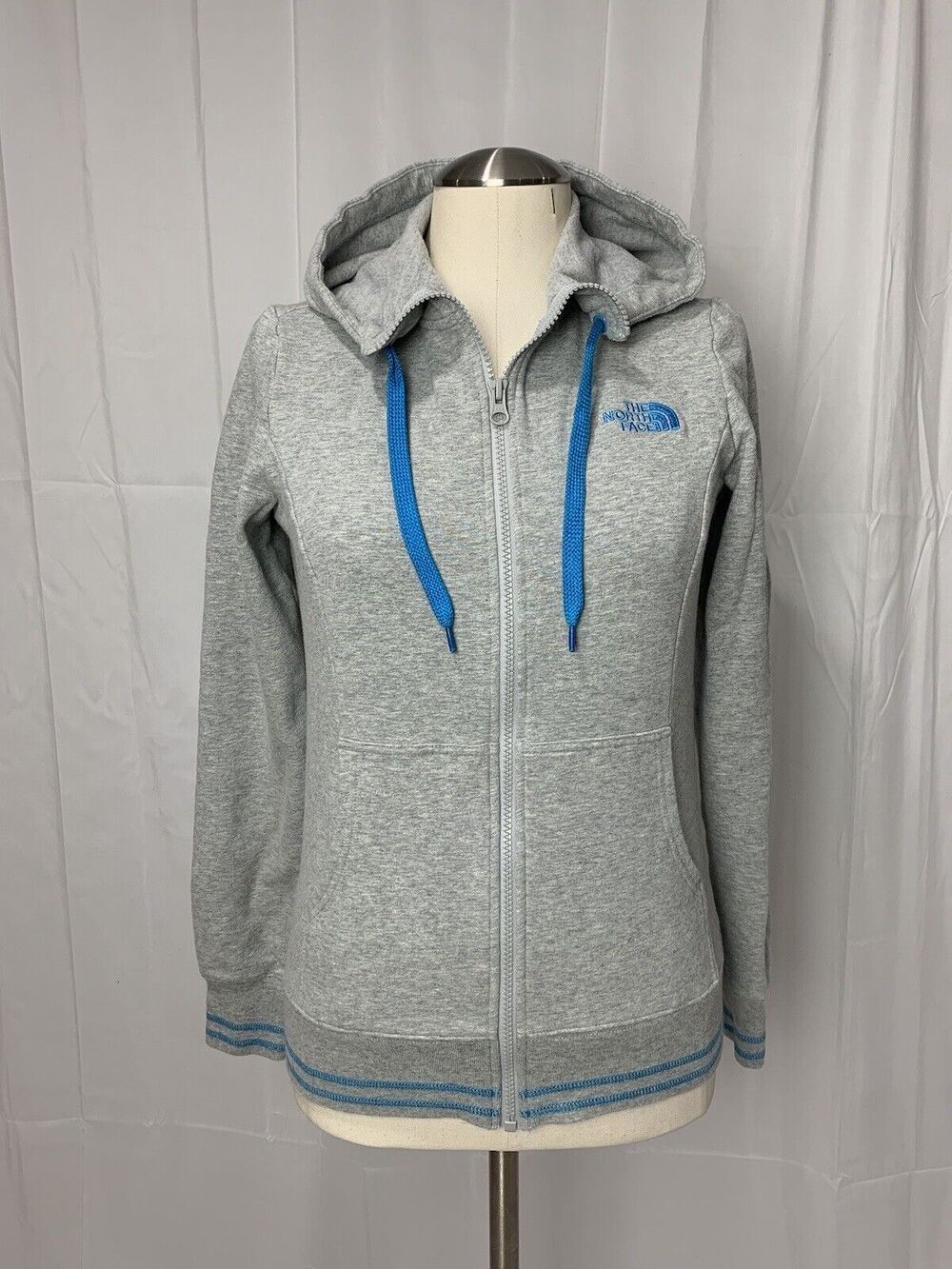 The North Face Full Zip Hoodie Active Lightweight Women's S Gray Blue Athleisure